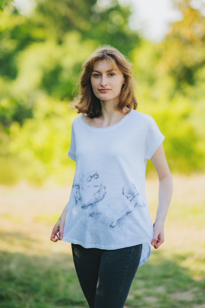 Camiseta de lactancia Monkey Mum® blanca - monito