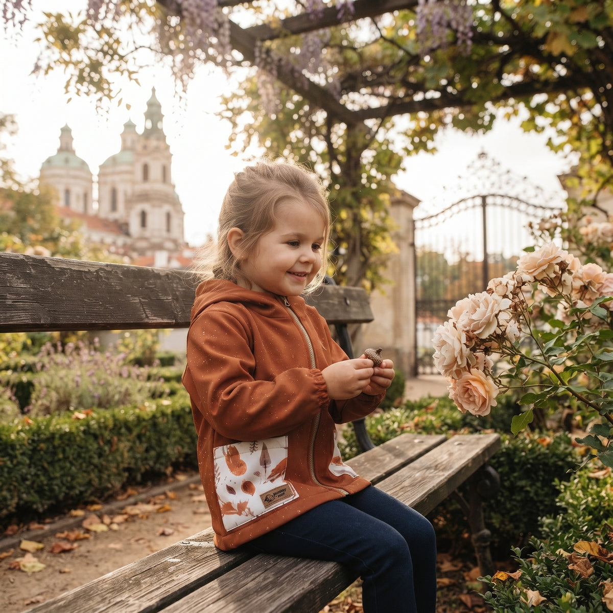 Chaqueta softshell infantil con membrana Monkey Mum® - Hojas de otoño