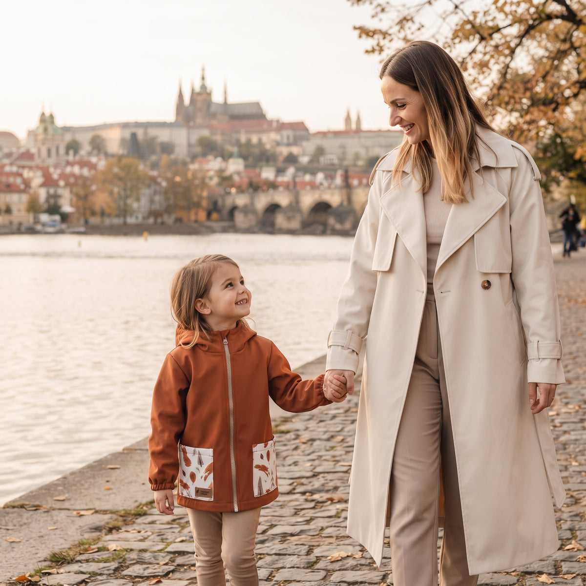 Chaqueta softshell infantil con membrana Monkey Mum® - Hojas de otoño