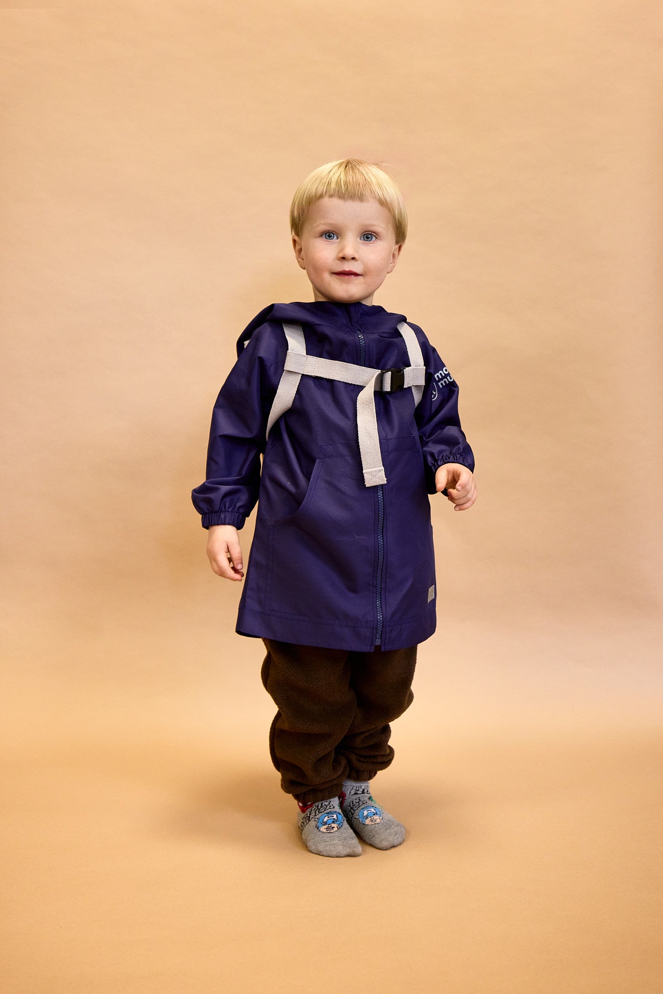 Mochila infantil de softshell Monkey Mum® - Algodón de azúcar