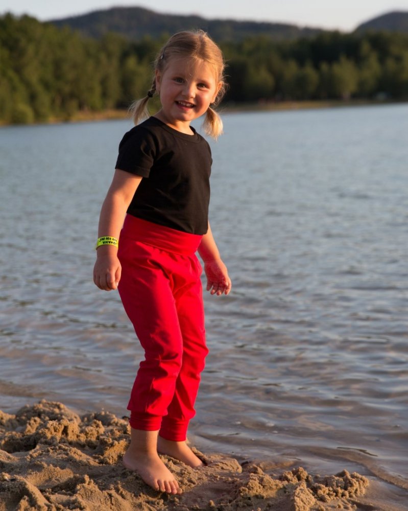 Pantalón de chándal holgado para niños, LIGHT, rojo