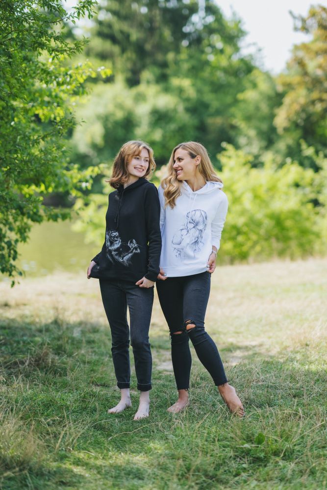 Sudadera de lactancia Monkey Mum® negra - monito
