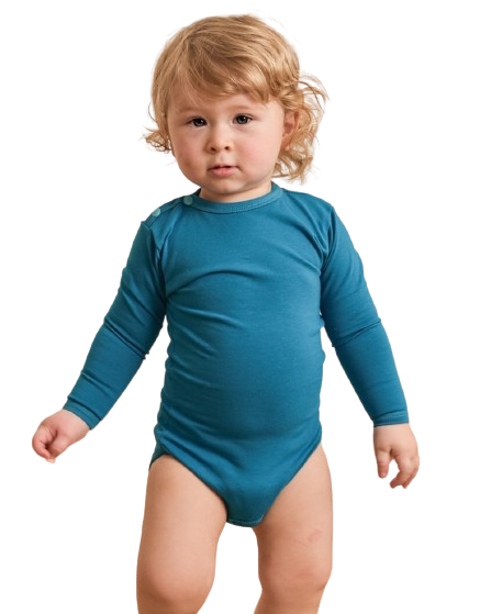 Body de bebé de manga larga - Turquesa oscuro - Talla 56 o 68