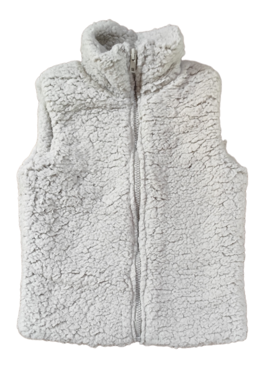 Chaleco de borreguito Monkey Mum® - Gris claro