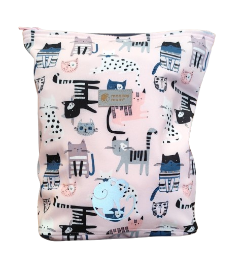 Mochila infantil softshell Monkey Mum® - Gatitos - Rosa