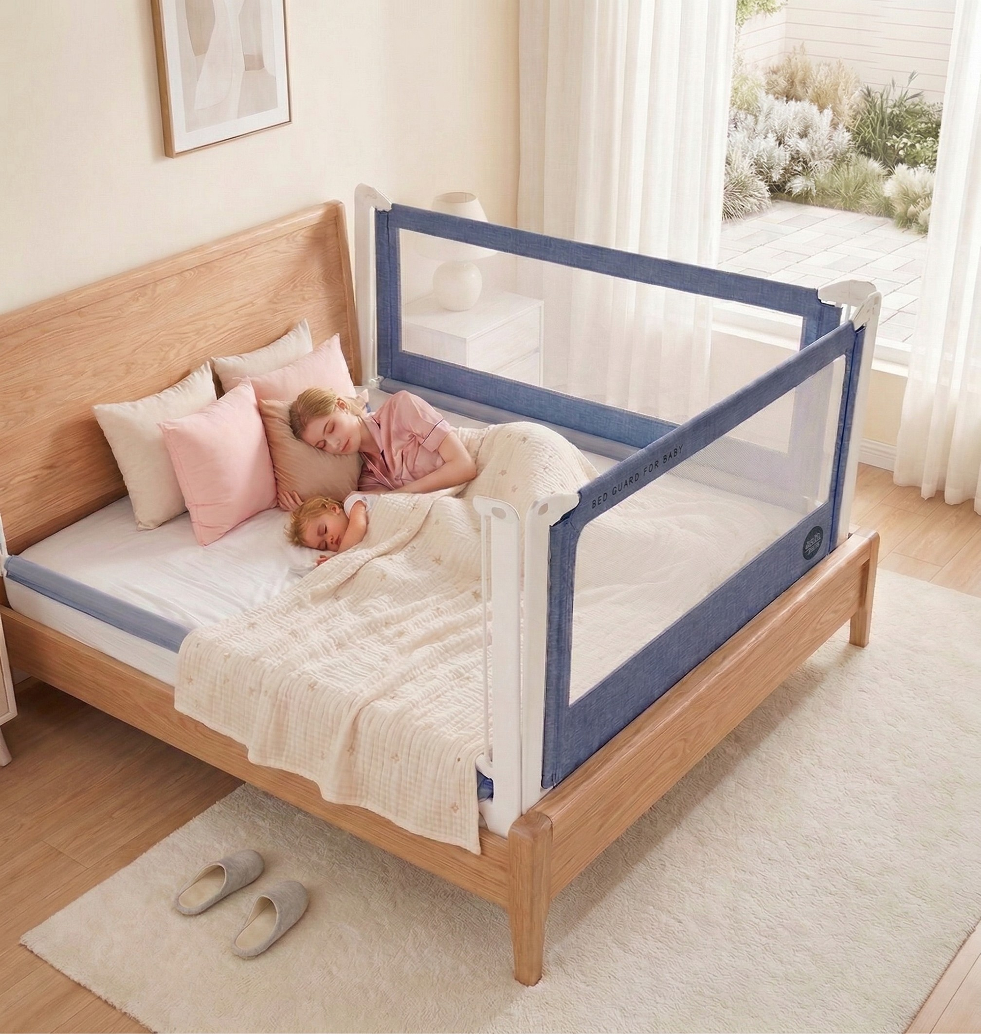 Barrera para cama Monkey Mum® Popular - azul oscuro - diseño - liquidación - abierta