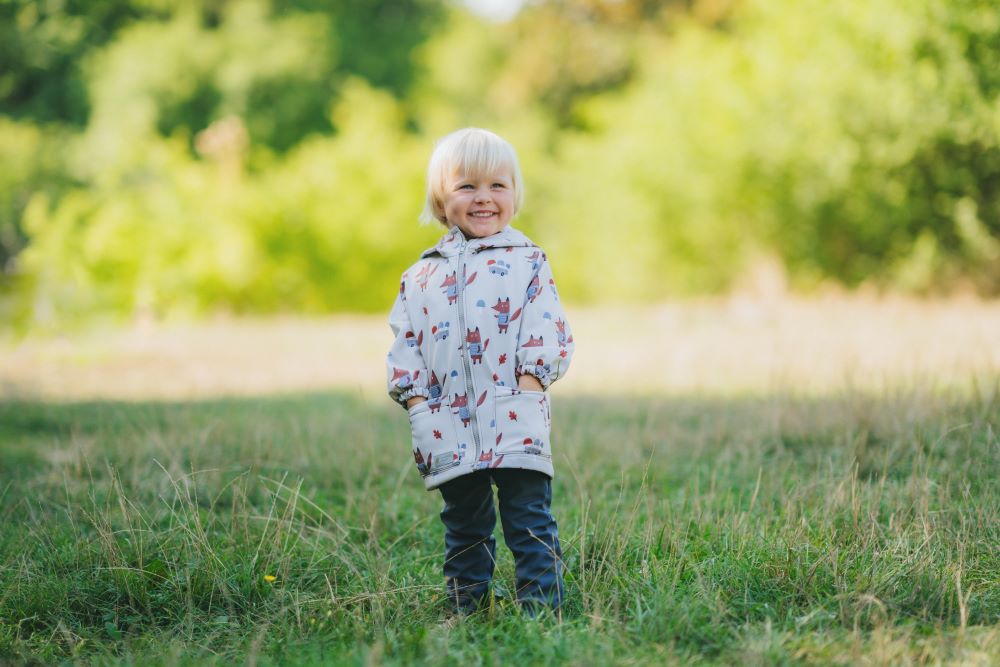 Chaqueta softshell infantil con membrana Monkey Mum® - Zorros entre setas