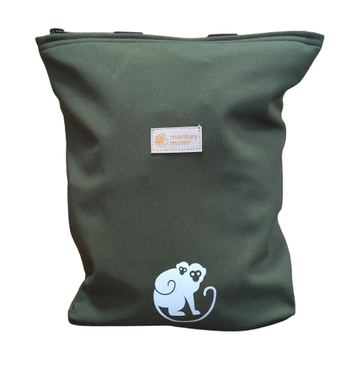 Mochila infantil softshell Monkey Mum® - Verde oscuro